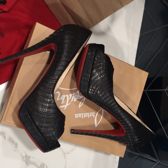 Christian Louboutin Altadama 140 Watersnake Black - Picture 5 of 16